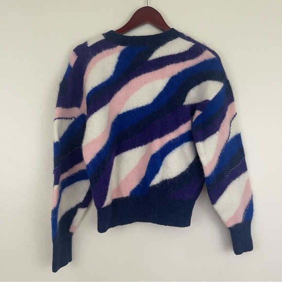 & Other Stories color block stripe Pullover sweater Alpaca Wool Blend Medium - Picture 10 of 14